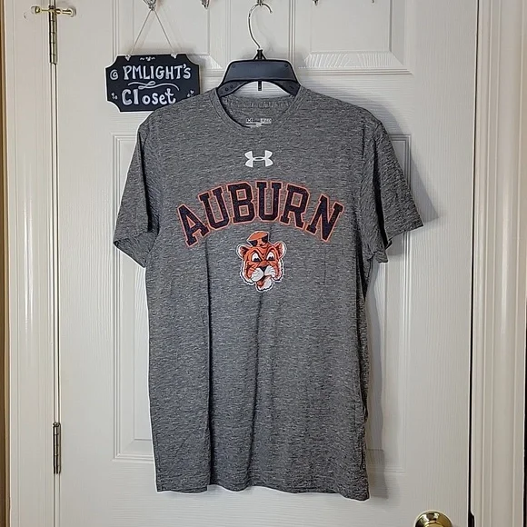 Under Armour Auburn University Short Sleeve T-Shirt Small Loose Gray