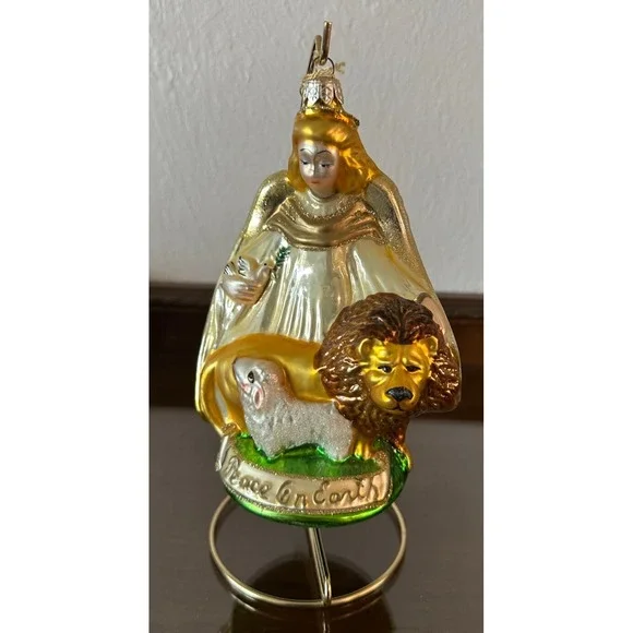 Polonaise‎ Collection Kurt S. Adler Peace Angel Glass Ornament Peace On Earth