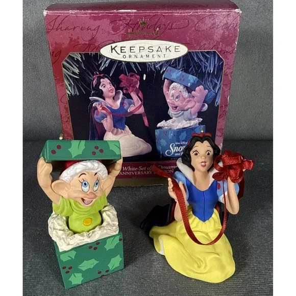 Hallmark Keepsake Disney Snow White Seven‎ Dwarfs Dopey  Anniversary Ornaments