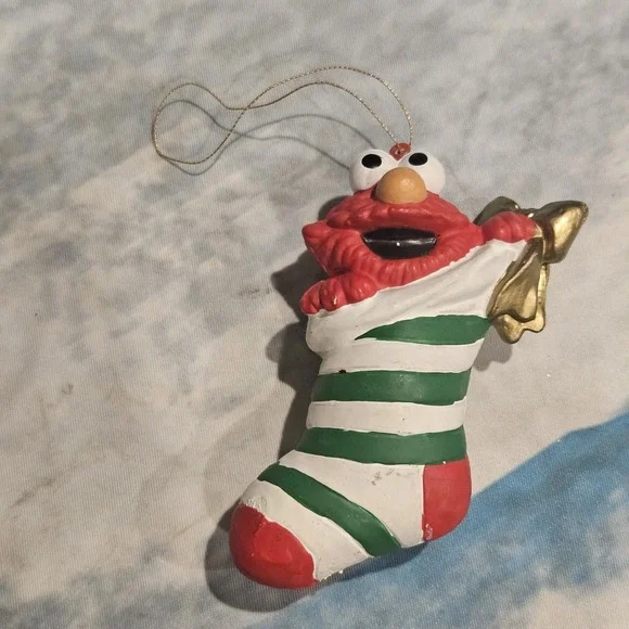 Vintage Elmo Christmas Stocking Ornament Jim Henson Productions Sesame Street