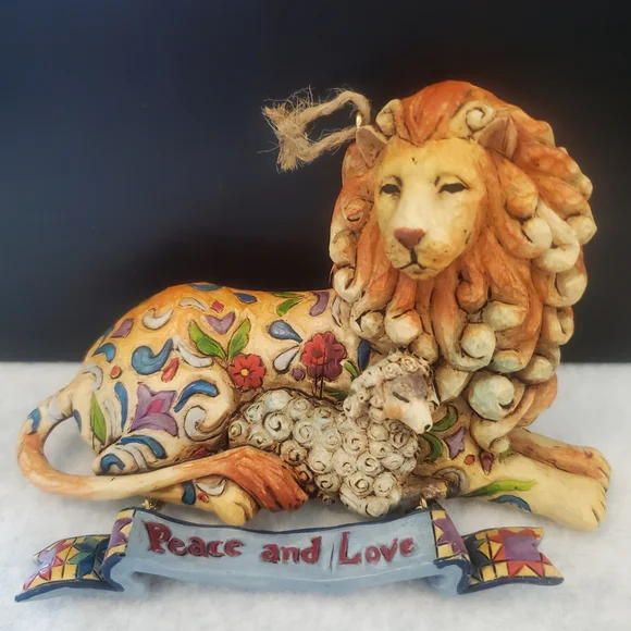 Jim Shore Colorful Lion and Lamb Ornament