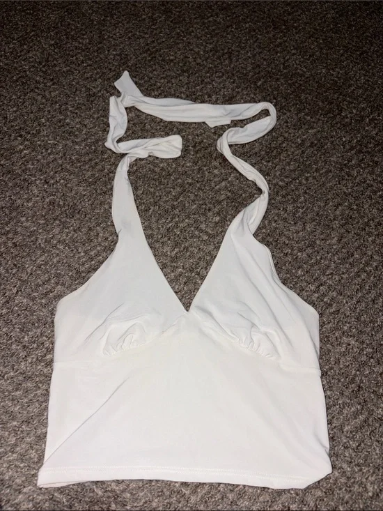 Full Tilt White Halter Tank Top