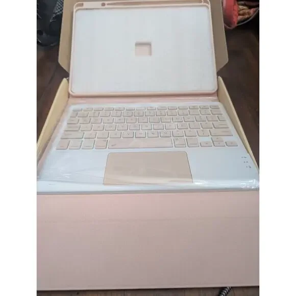 Keyboard Case for iPad Air 11 inch Case with Trackpad Wireless Bluetooth - Pink