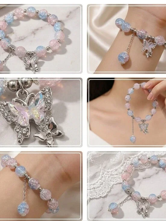 Enchanting Fairy‎ Butterfly Bracelet Unique Niche Design Pastel Colors