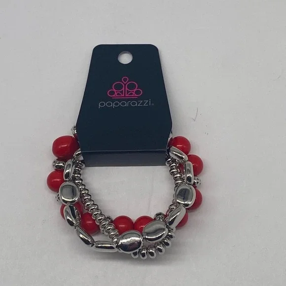 Paparazzi Jewelry Prismatic Pop Red‎ Bracelet Item 105
