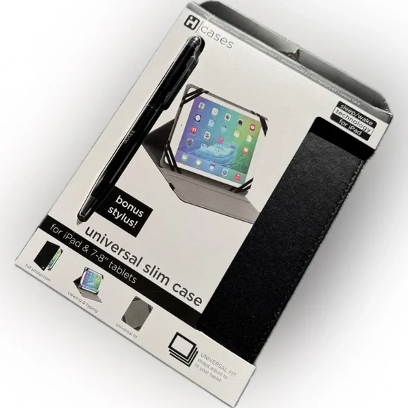 Universal Slim iPad Case 7–8” - Stand Cover + Bonus Stylus