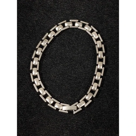 Gray Metallic Matte Panther Link Chain‎ Bracelet Classic Style 7 inches