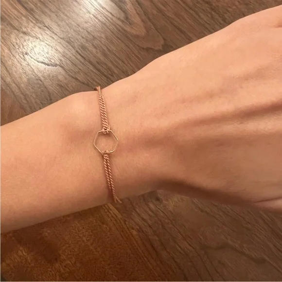 Rose Tan Hexagon Yarn Bracelet