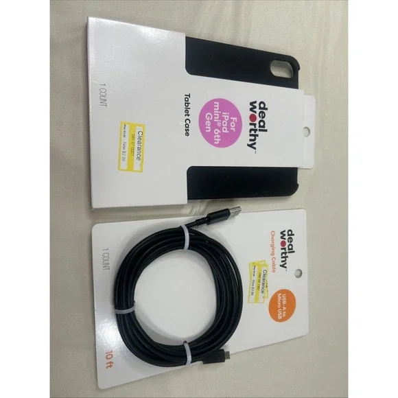 NEW Deal Worthy Tablet Case iPad Mini 6th Gen & Charging Cable USB-A To microUSB
