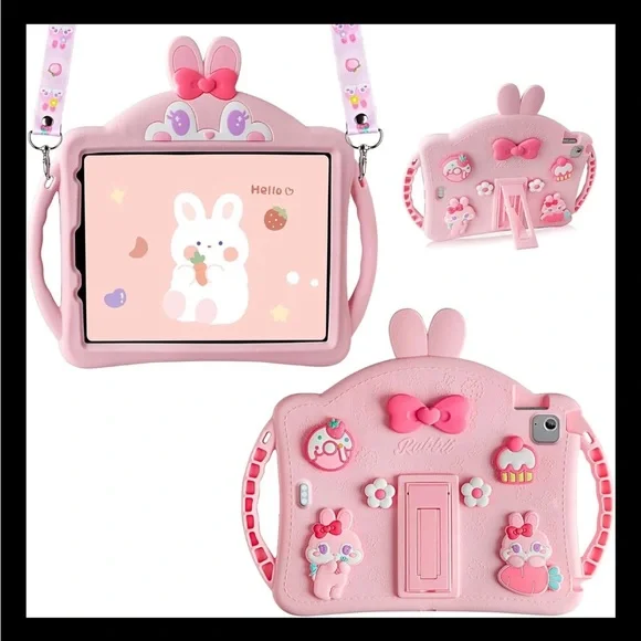 Bunny pink iPad Air 5th/4th Generation Case for iPad Pro 11 Inch Case 10.9 NEW