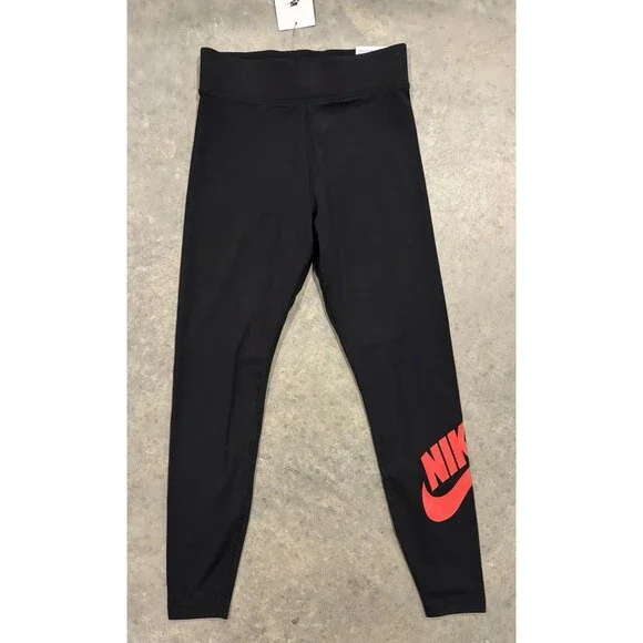 NWT Nike Women’s Tight Fit High Rise Full Length Leggings Black Red Small