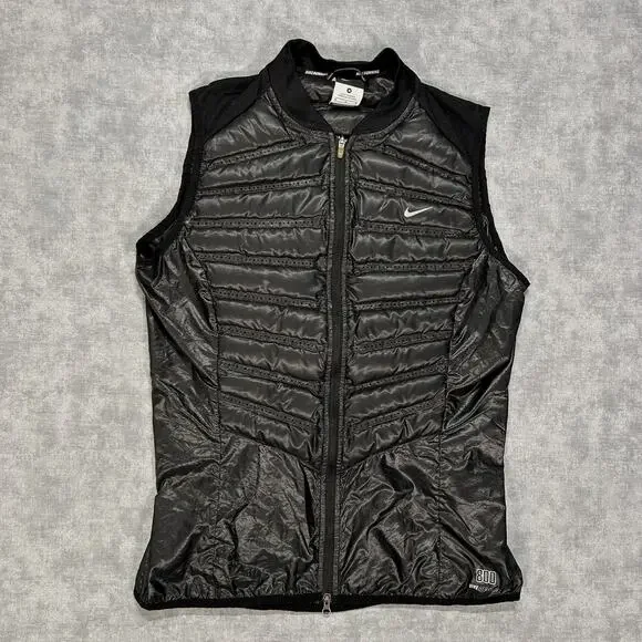 Nike AeroLoft 800 Down Running Vest 546673-010 Black Goose Down Packable wms M
