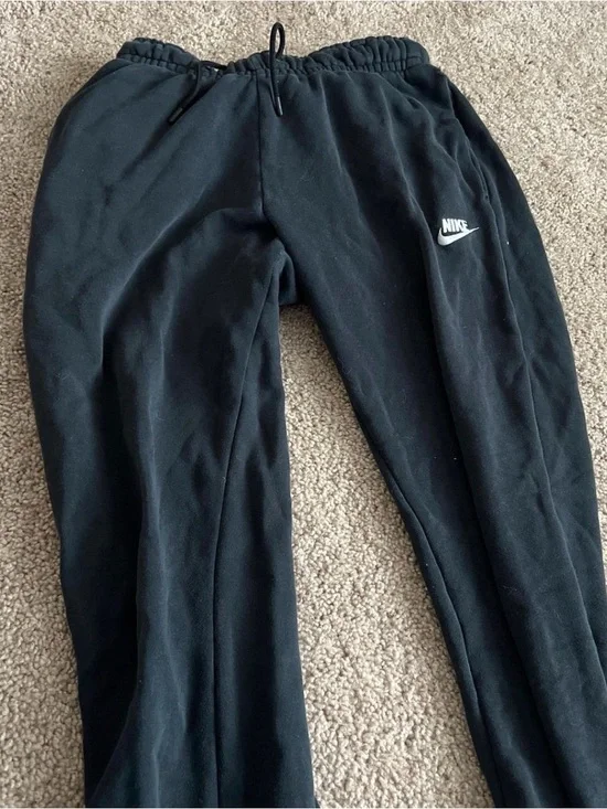 Nike Kids Black Jogger Sweatpants with White Logo