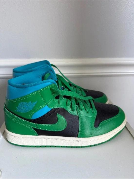 Nike Air Jordan 1 Mid Green Black Teal