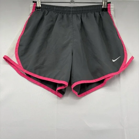 Nike Dri Fit Tempo Running Shorts Womens Size Large (?) Gray & Pink Lined