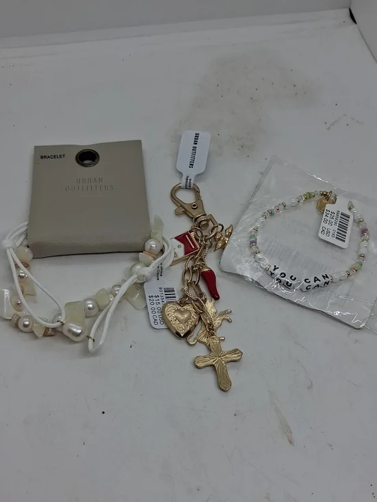 NWT Urban Outfitters 3 Piece Set, 2 Bracelets & Keychain