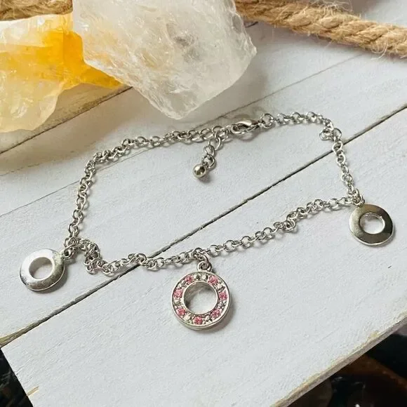 CZ Anklet with Dangling Circles