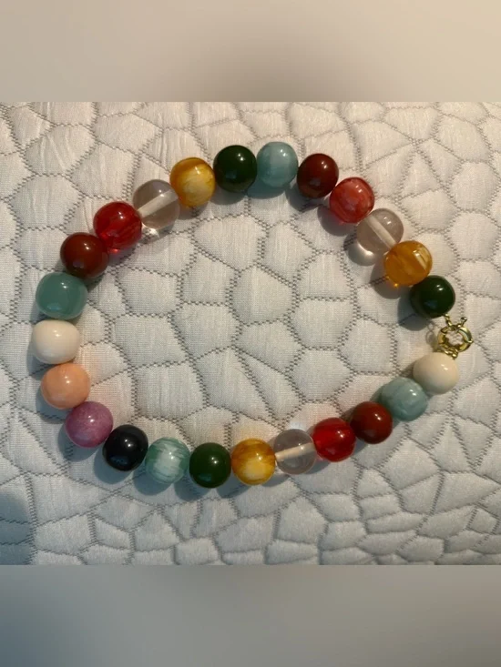 INK + ALLOY IRIS LARGE RESIN BEAD NECKLACE MULTI