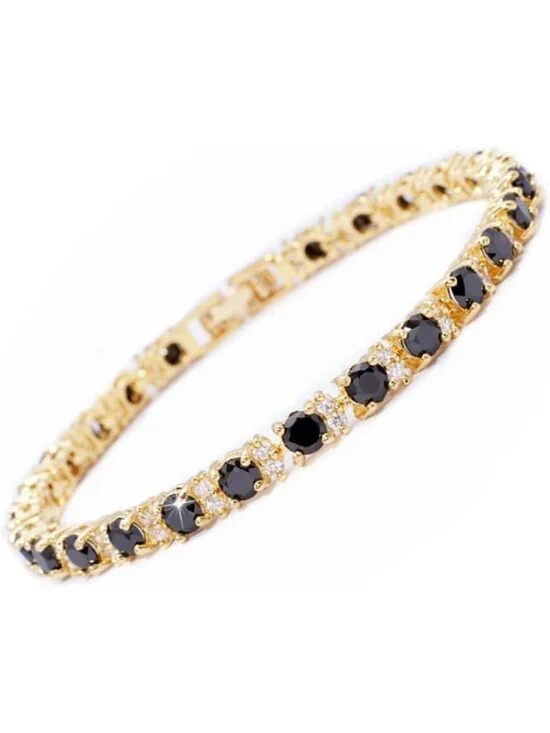 Stunning 25 Stone Eternity Tennis Bracelet - 14K Gold or White Gold, Birthstone