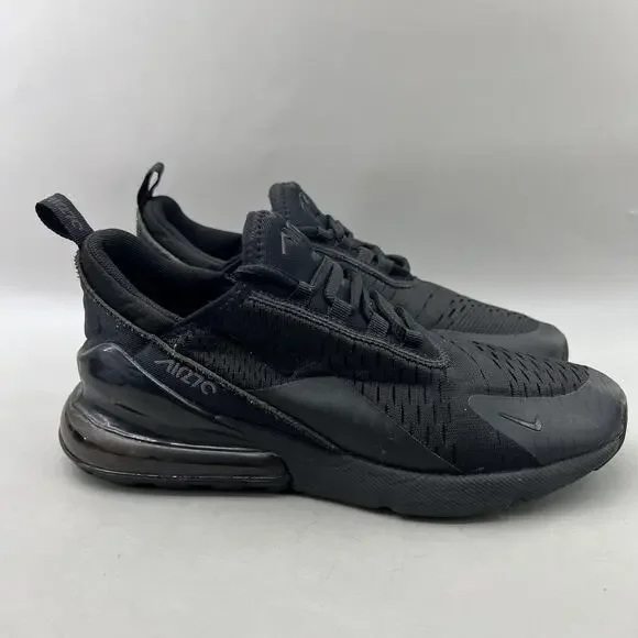 Nike Air Max 270 Running Shoes Women Size 8 Black Mesh Comfort Low Top Sneakers