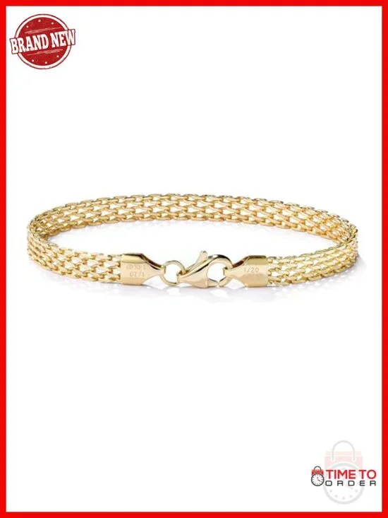 5mm Mesh Link Chain Bracelet 14K Gold Filled Dainty Bracelet 6.5-8 Inches
