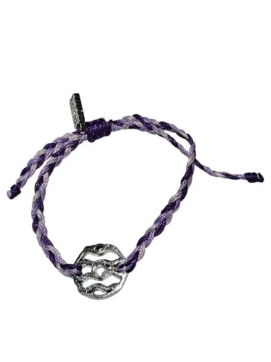 Samoas Bracelet Girl Scout Reward Handmade Cookie Charm Purple Braided Bracelet