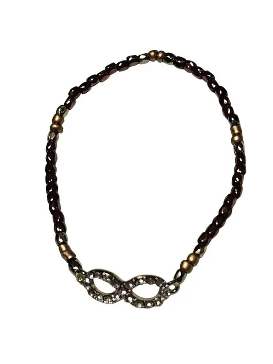 Infinity Bracelet Rhinestone Accent Beaded Classic Minimalist Fashion Jewelry