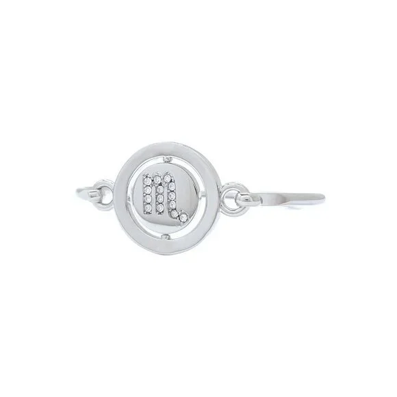 Carolee Scorpio Zodiac Sign Silver Tone Double Sided Charm Bangle Bracelet