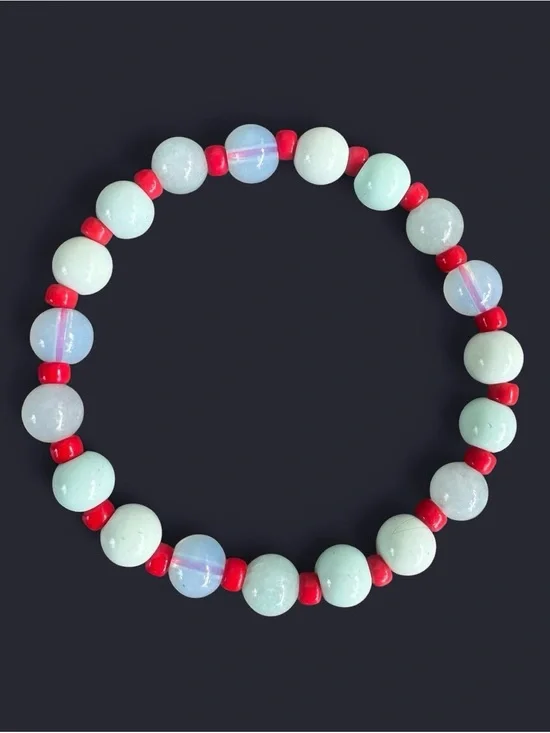 Romantic Blue Glass Bead Bracelet