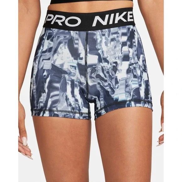 Nike PRO Mid-Rise Allover Print Training Shorts DQ5573-010 Women's Size XXL 2XL