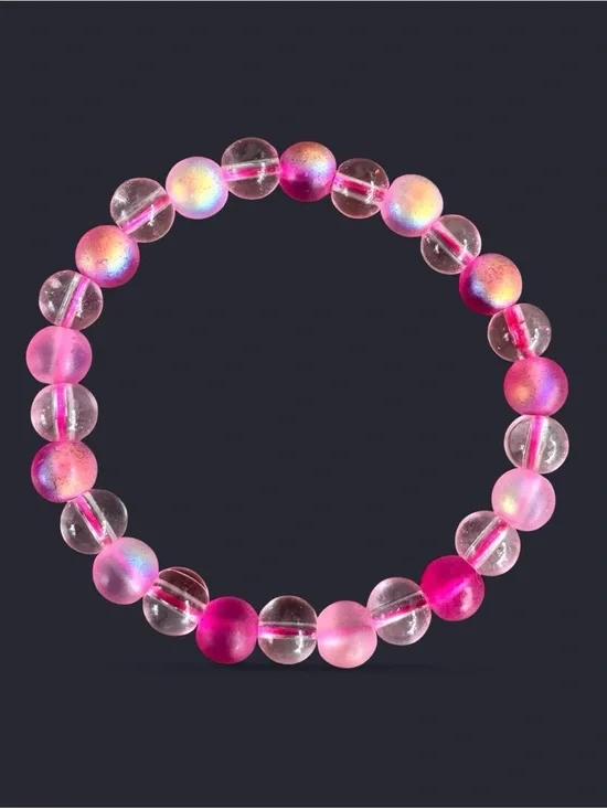 Pink Nova Glass Bead Bracelet