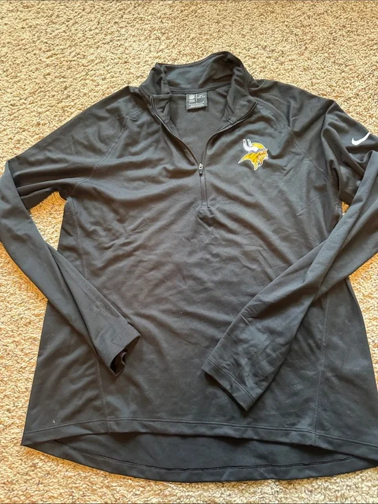 Nike Black Long-Sleeve Quarter-Zip with Vikings Logo