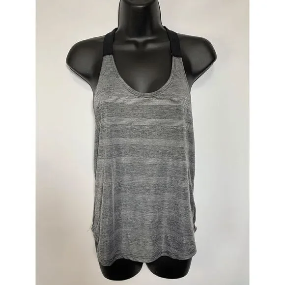 Nike Women's Gray Sleeveless Racerback Stretch Striped Active Tank Size XS