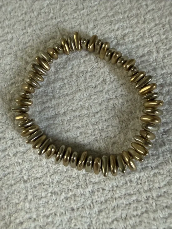 Gold-Bead Stretch Bracelet - Unbranded
