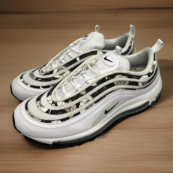 Nike Air Max 97 SE Sneakers Women Sz 9.5 Shoes White Floral BV0129-100 Running
