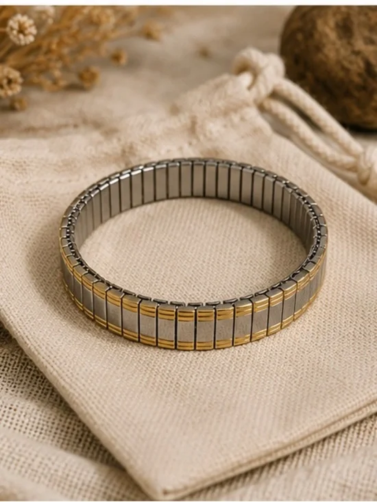 Designer Inspired Two-Tone Stretch Bracelet | Gold & Silver | 💦Waterproof