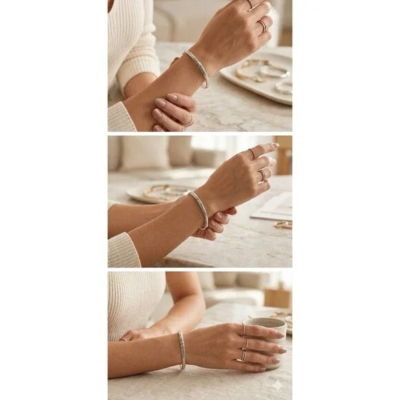 BRIGHTON -  Embossed Design 5mm Bangle Bracelet - 2.5