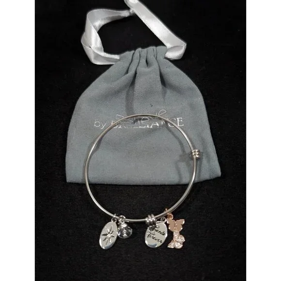 Believe by Brilliance Friends Forever Butterfly‎ Charm Bangle Bracelet 7 inch