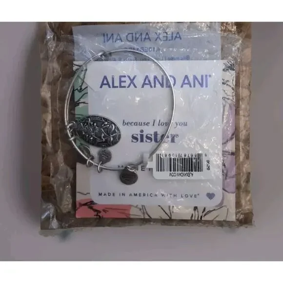 NEW in‎ Packaging Alex and Ani Because I Love You Sis II Wrap Bracelet- F6