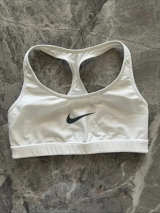 Nike Dri-FIT White Racerback Sports Bra Women’s Medium M Light Support
