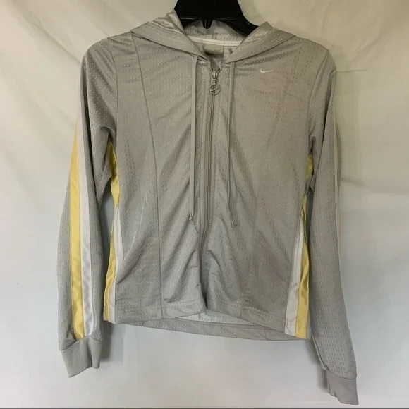 Nike perforated double zipper jacket with hood xs