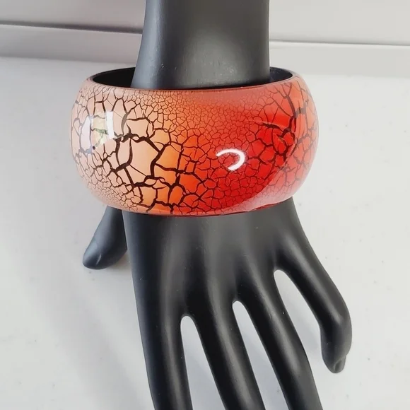 Wide‎ Chunky Bangle Slip-on Abstract Branch Design Bangle