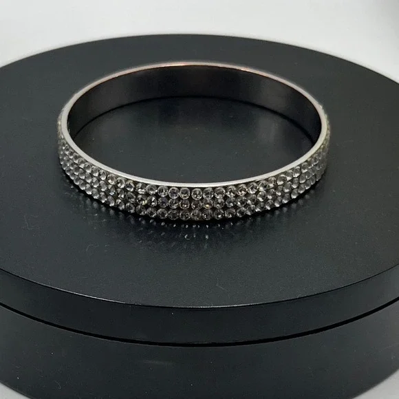 Kate Spade New York Razzle‎ Dazzle Heavy Metals Row Bangle Silver Bracelet