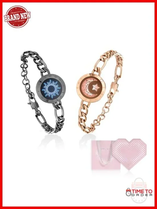 Long Distance Touch Bracelets for Couples, Smart Light & Vibration Love Jewelry
