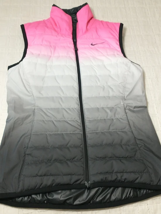 LIKE NEW Nike Reversible Ombre Insulated Golf Vest, Pink, White, Black, Size XS