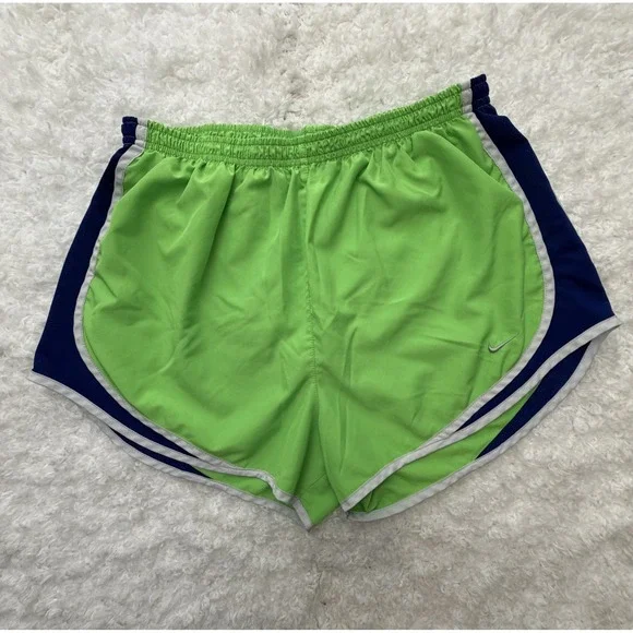 Nike Dri-Fit Brief Lined Running Shorts Green Women's Large L
