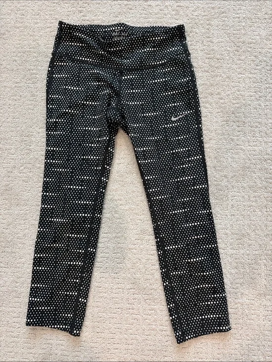 Nike Black and White Dot Print Kids Leggings