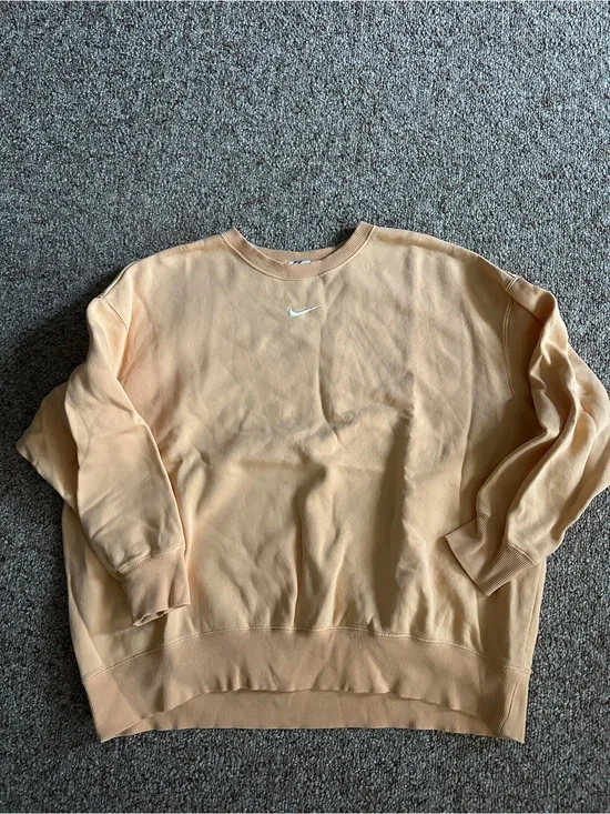 Nike Peach/Light Orange Embroidered Swoosh Sweatshirt