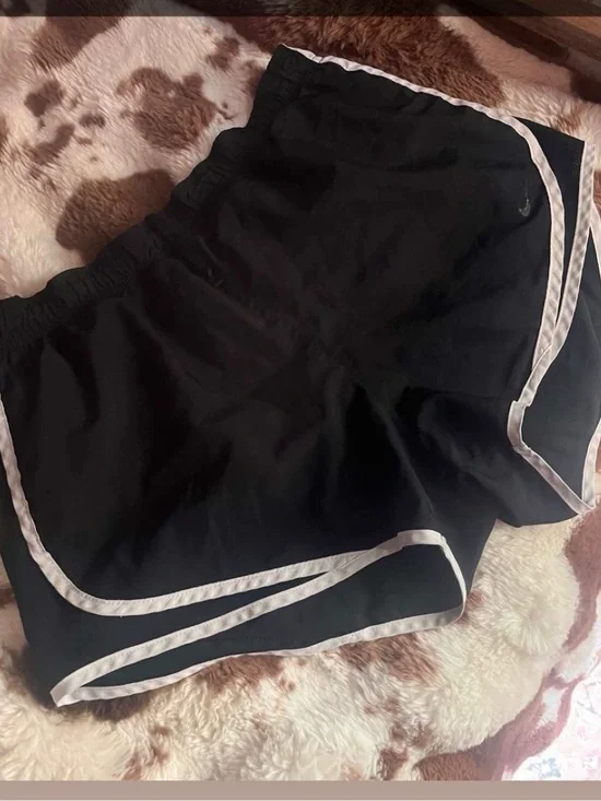 2 Nike Black Athletic Shorts with White Trim & solid black!