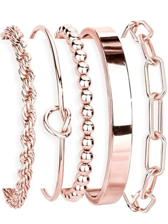 New - Gold Bracelets Set for Women Non Tarnish, Waterproof 14K Gold Plated‎